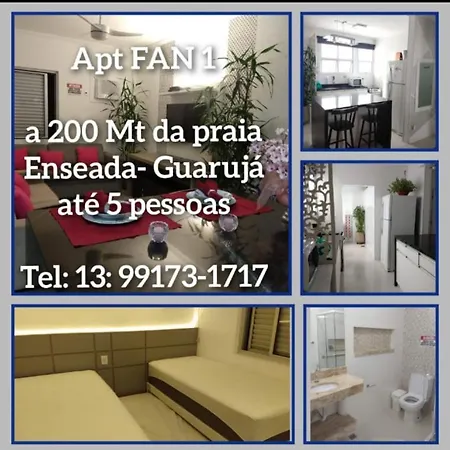 FAN Guarujá lado praia 2 Dorm WI-FI ,NETFLIX, mobiliado, Ar, vaga, 7pessoas-2